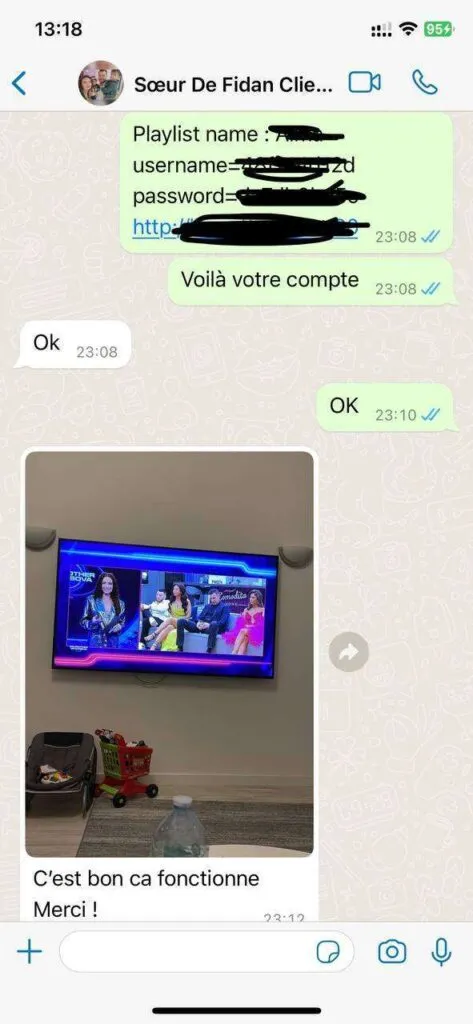 Pillow IPTV WhatsApp customer service conversation screenshot 6